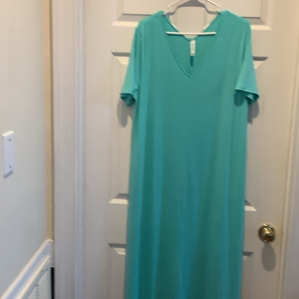 Zenana Outfitters Aqua Maxi Dress, or coverup